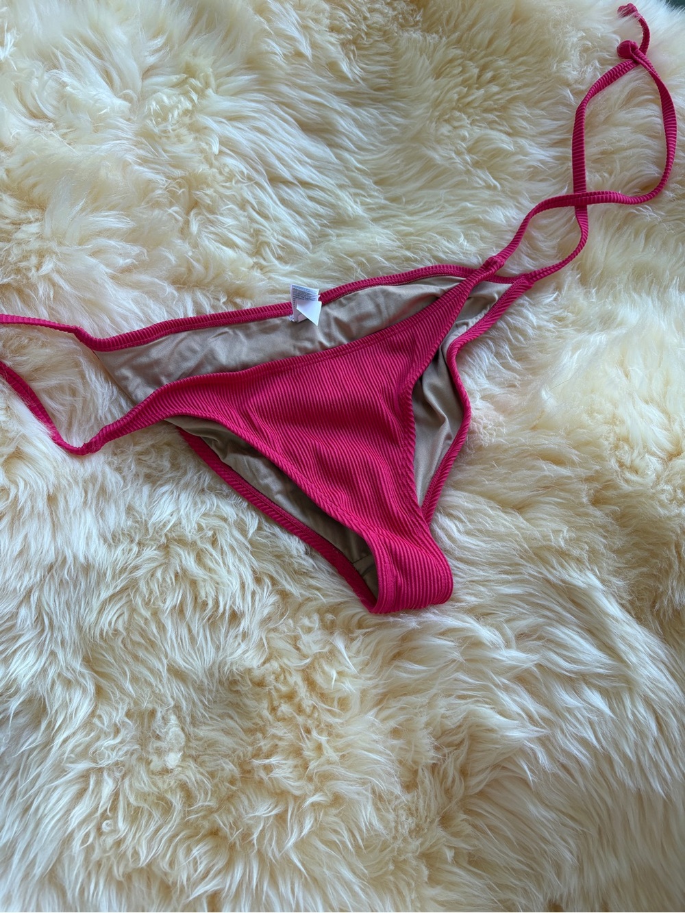 Old Navy Women's Fuchsia Ribbed String Bikini Bottom